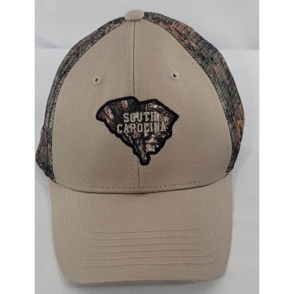 Realtree‎ South Carolina Trucker Snapback Hat Ballcap Camo Beige Mesh-Back NWT